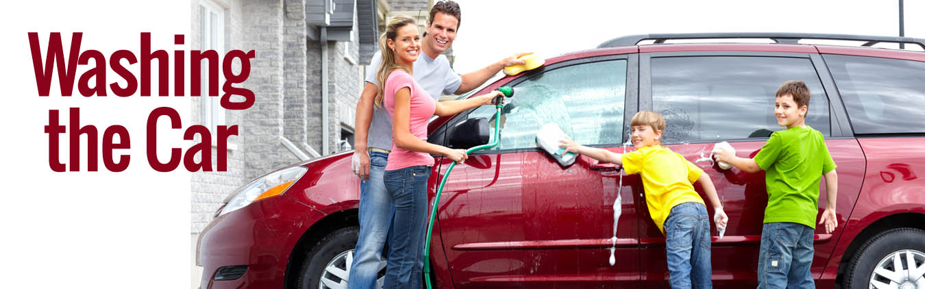 Image of Family Washing Car with Miracle II Soap